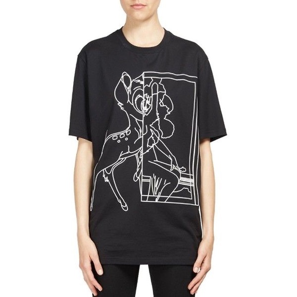 EUC Unisex Givenchy X Disney Bambi Print Oversized Graphic T-shirt In Black - Picture 4 of 12